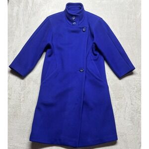 Vintage Raspini Wool Pea Coat Womens 8 Made In USA‎ Blue New York London Paris